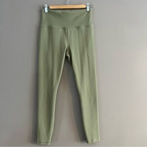 Athleta Leggings Womens Elation Rib Tight Mid Rise Athletic 24” Olive Green M